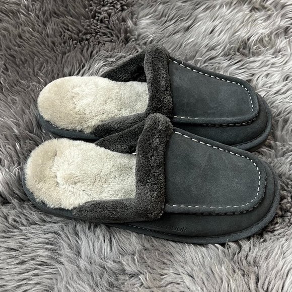 Nuknuuk | Men's Leather Slippers | Grey | Size 11 - Picture 2 of 5